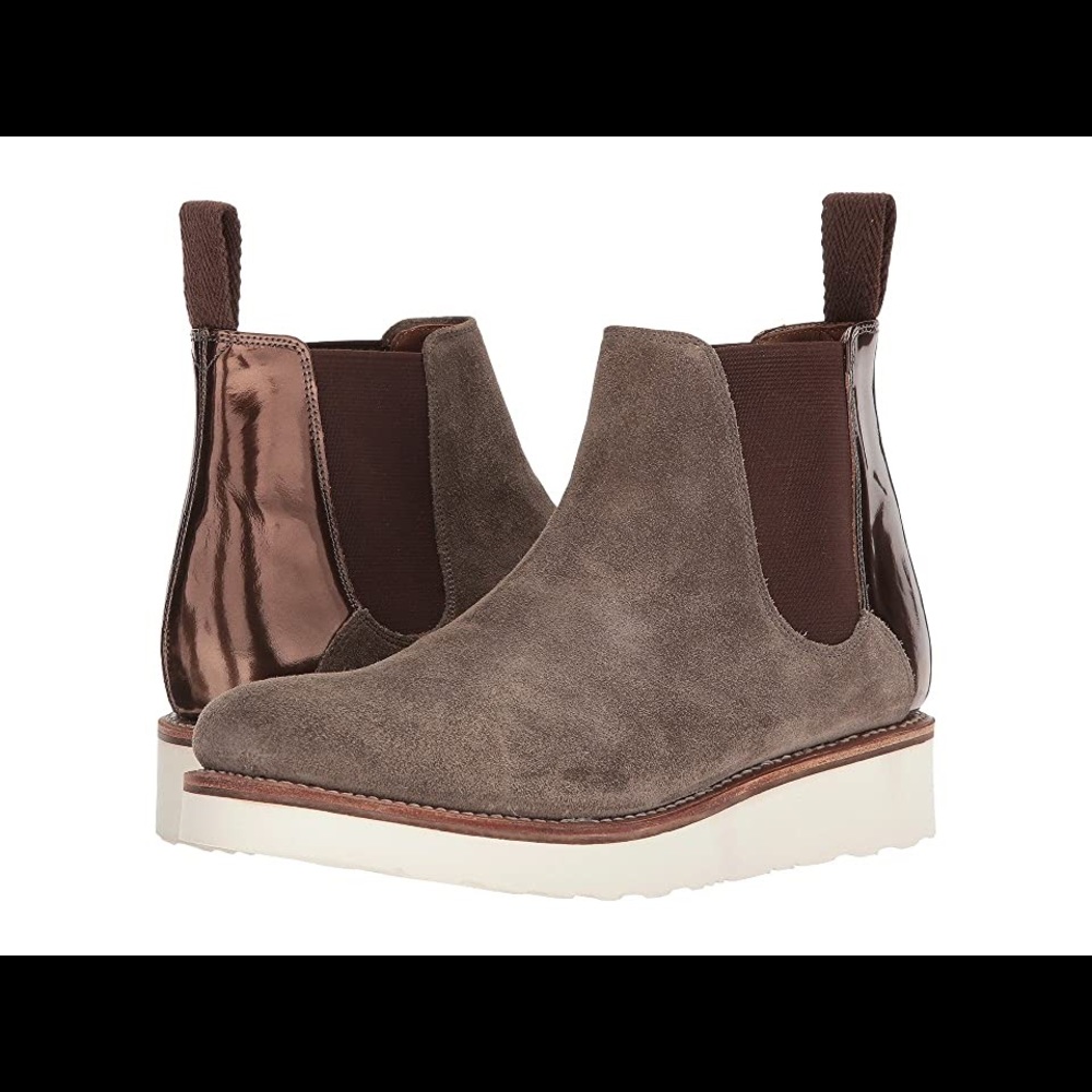 Grenson Women's Lydia Vigogna Suede Ankle Boots Chocolate